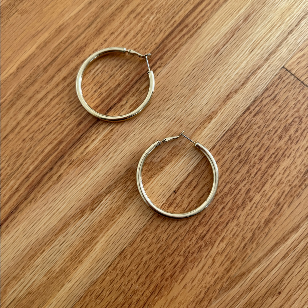 Small Thick Gold Hoop Earrings